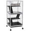 Cage métallique pour petits animaux en métal, style chic pour furets, chinchillas, planeurs à sucre, plateau à 4 assiettes simple, plateau à roulettes blanc, planeurs spacieux et stable