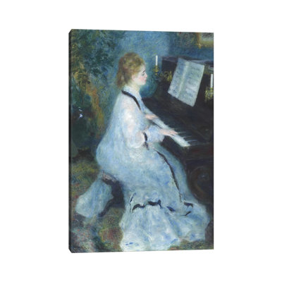 Woman At The Piano, 1875-76 by Pierre-Auguste Renoir - Wrapped Canvas Gallery-Wrapped Canvas Giclée