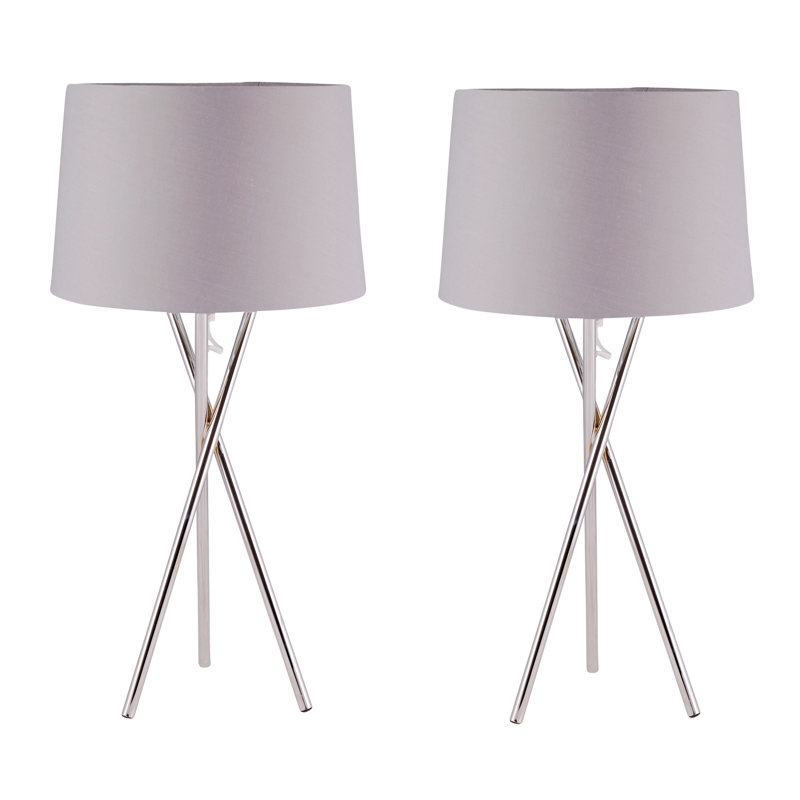 Castello Metal Tripod Lamp, Grey, Grey