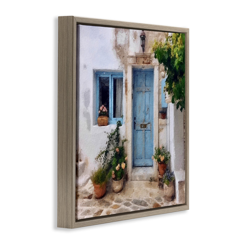 «Greek Door Architecture», art mural encadré par RileyB, Brun, H 25 po x l 25 po
