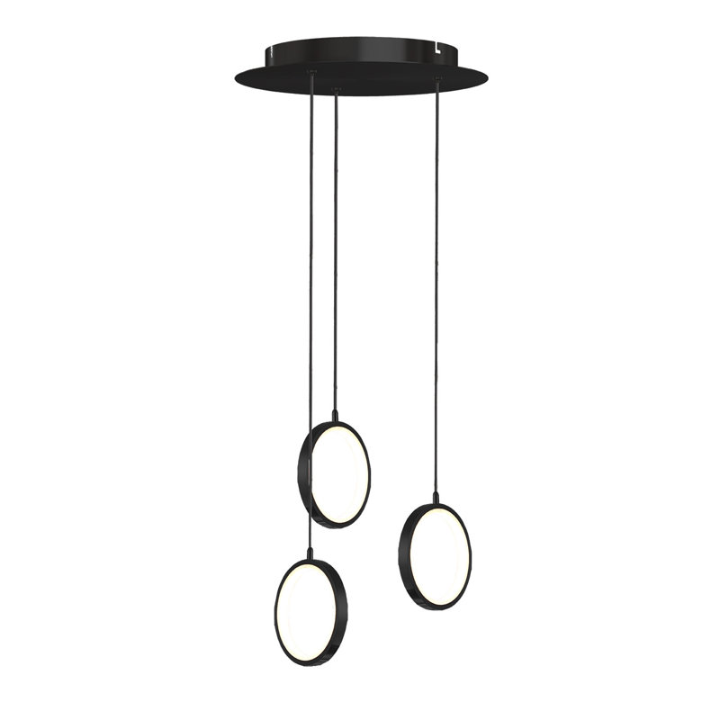 Lauri 3 - Light LED Cluster Pendant, Matte Black