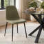 Ensemble de table de salle à manger pour 4 personnes avec table ronde en verre et 4 chaises rembourrées en chenille-499757347