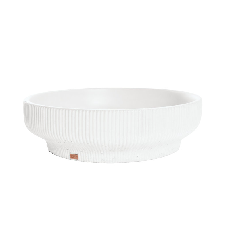 Lotus Round Concrete Vessel Sink, Tulum White