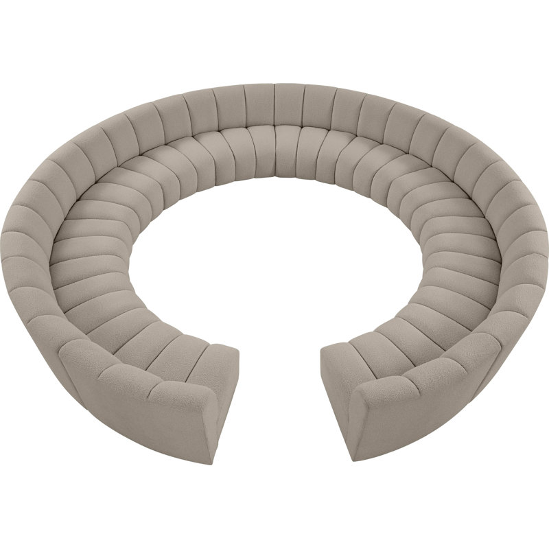 Canapé modulaire de coin Infinity de 183 po de largeur Infinity, Tissu brun bouclé