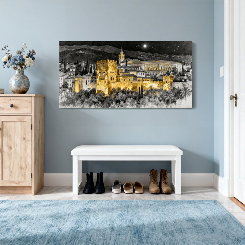 Scénario et paysages urbains Golden Alhambra, H 16 po x l 32 po