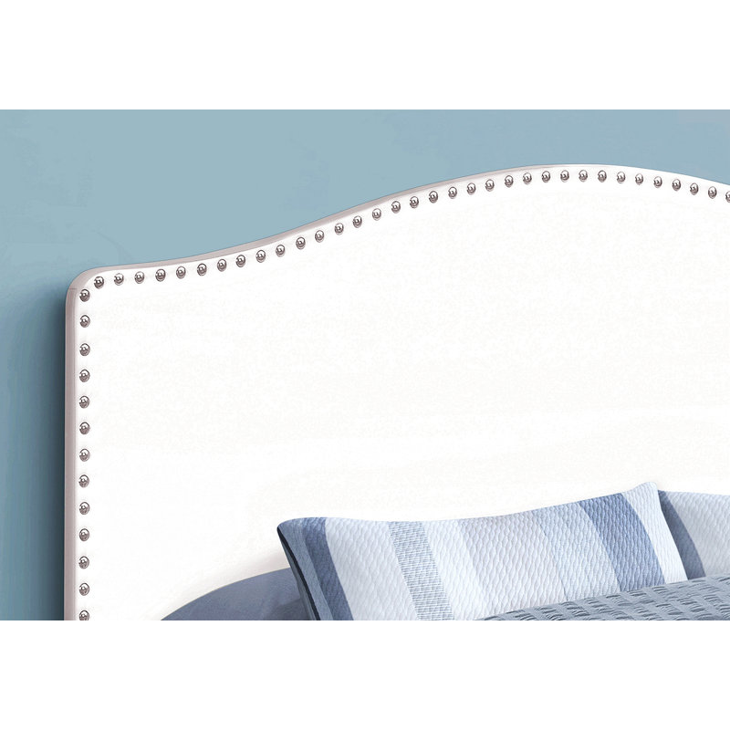 Bed, Headboard Only, Queen Size, Bedroom, Upholstered, White, Queen