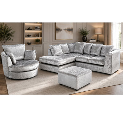 4 Seater Velvet Sofa & Chaise