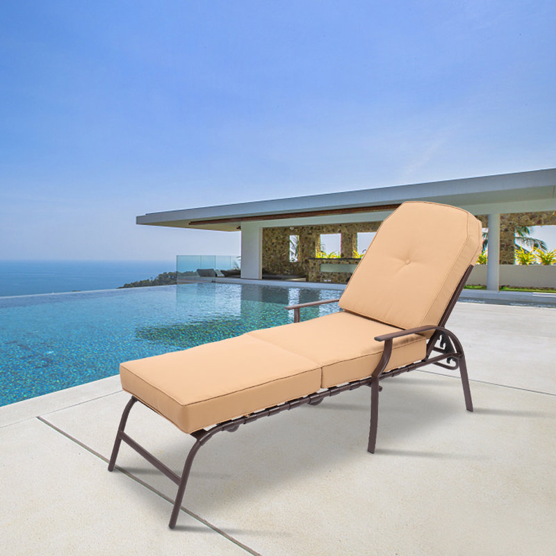 Chaise longue inclinable avec coussins Grigorijus