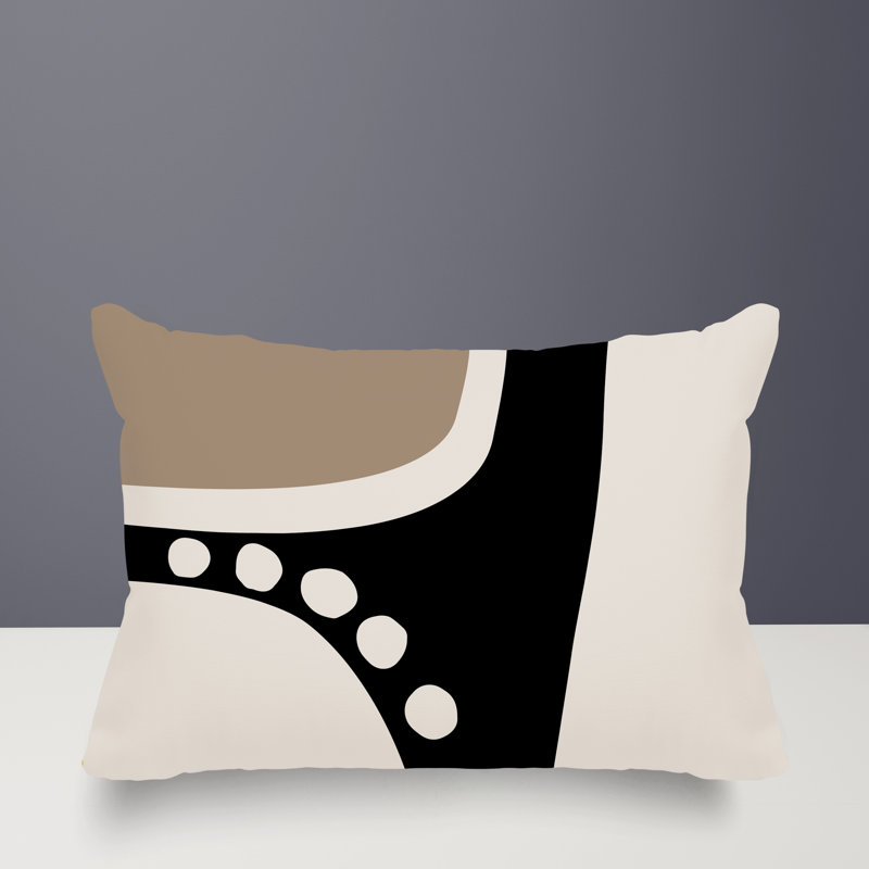 Coussin lombaire réversible intérieur / extérieur Sofi Minimalist, H 14 po x l 20 po, Crème, crème