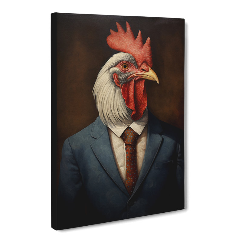 Rooster Dadaism Art - Wrapped Canvas, 76cm H x 50cm W x 3cm D