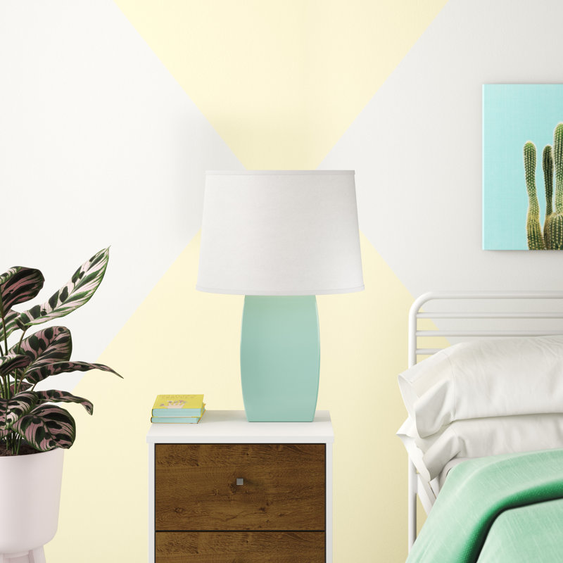Shyam Ceramic Table Lamp, Gloss Mist