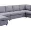 Canapé modulaire réversible 147 pouces en lin gris clair 147 pouces (canapé modulaire)