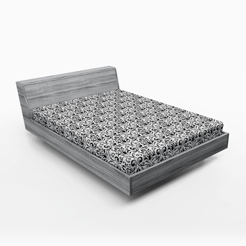 Microfiber Damask Fitted Sheet, Queen Fitted Sheet