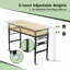 Établi réglable de 60 po pour le garage, poste de travail robuste en bois d'hévéa avec prises de courant et roues, table de travail en bois franc d'une capacité de charge de 2 000 lb pour atelier, garage, bureau, maison, commercial