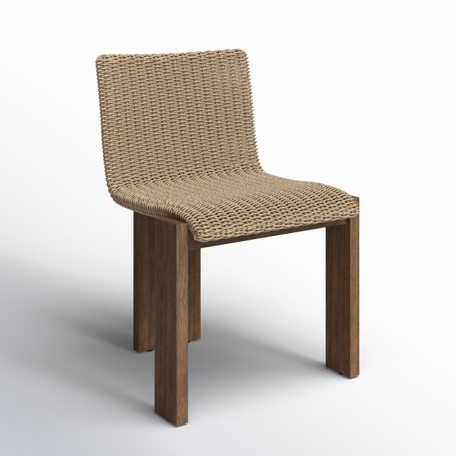 Teak Patio Side Chair, Stained Toasted Brown