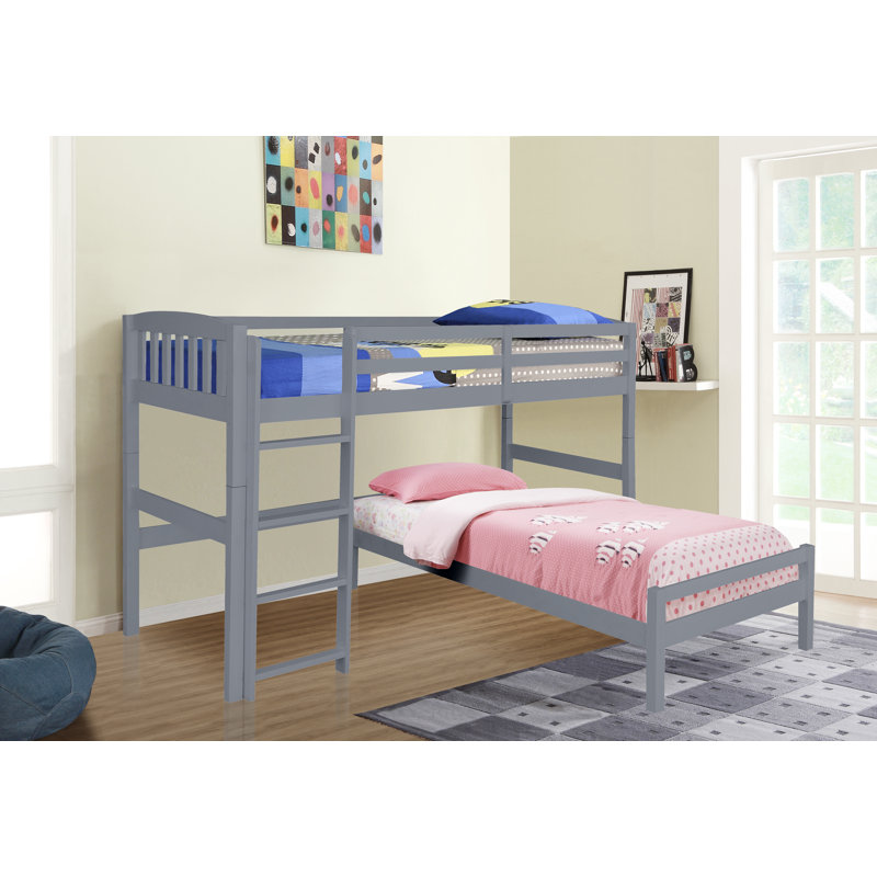Kavalier Bunk Bed with Built-in Ladder Included, Grey