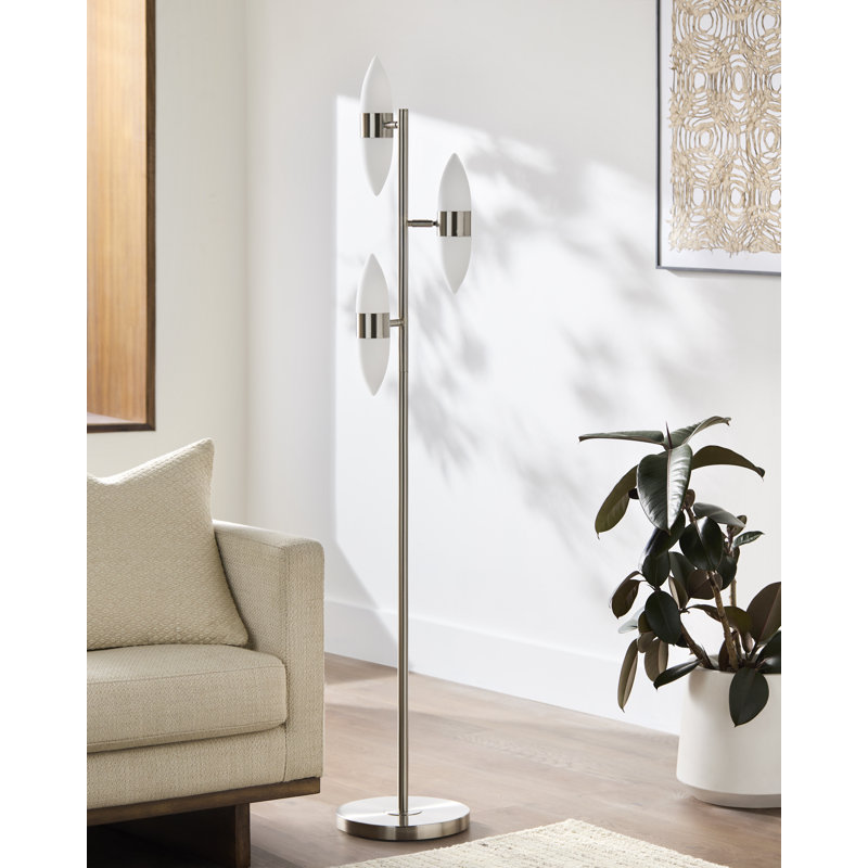 Lampe sur pied Decize, Argent argent