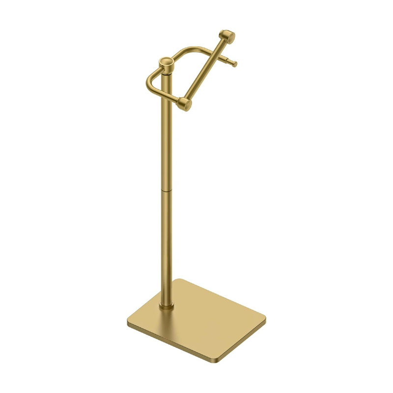 Chrome 56 x 16 x 20 cm Toilet Roll Holder Free Standing, Brushed Gold