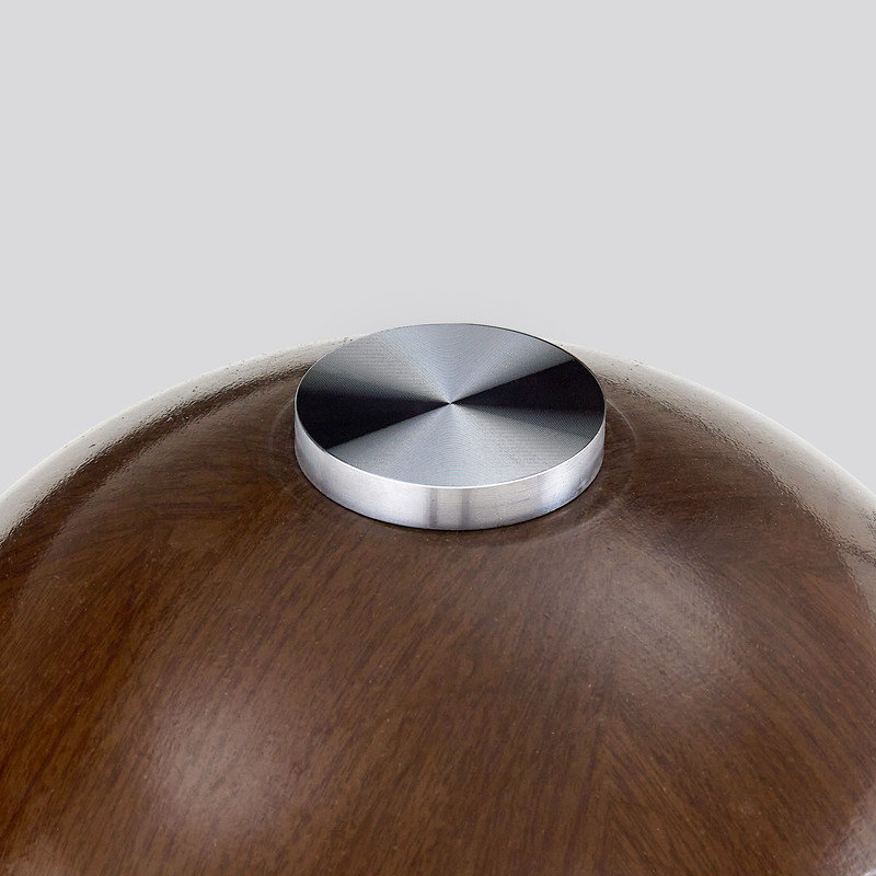 Table basse ronde en verre trempé noyer de 15,7 po, table d'appoint moderne Mid-Century pour le salon, petits espaces