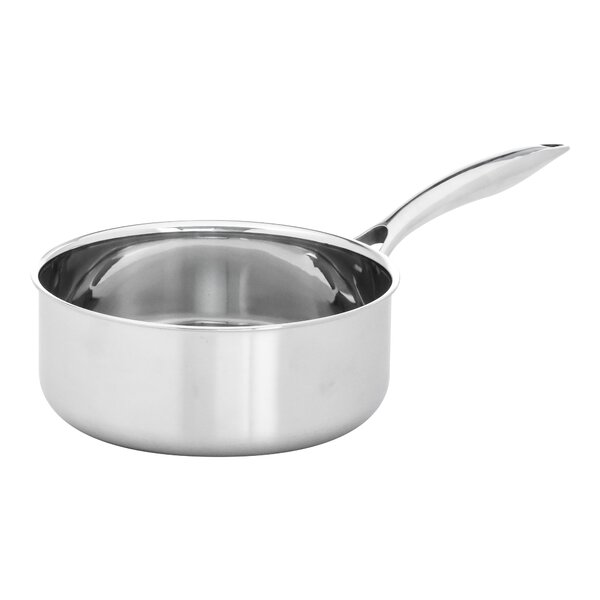 18/8 Stainless Steel Saucepan with Lid, 2.5 Quart Nonstick Sauce Pan, Small  Pots for Cooking, Dishwasher Safe, Gold
