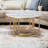 36" Faux Marble and Steel Round Nested Coffee Tables-659956438