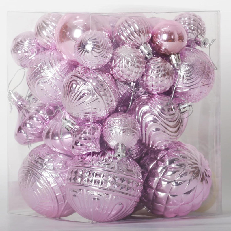 Ensemble d'ornements de Noël avec 36 pièces de décorations d'arbre de Noël incassables avec 7 styles de boules de Noël