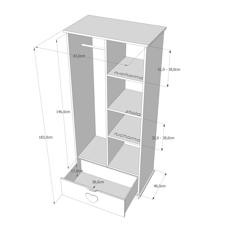 Enriquez 2 Door Wardrobe, White