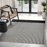 Abani Rugs Nordic NOR110A Cream Black Lines Colour Block Area Rug