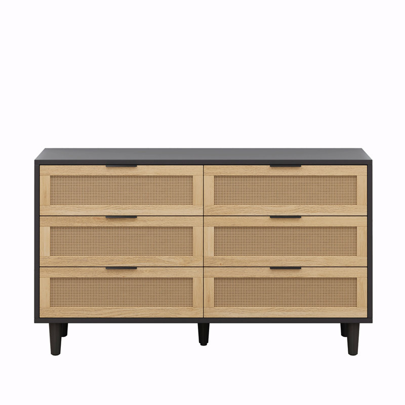 Storage Cabinet, 29.53" H x 51.18" W x 15.75" D, Black/Natural