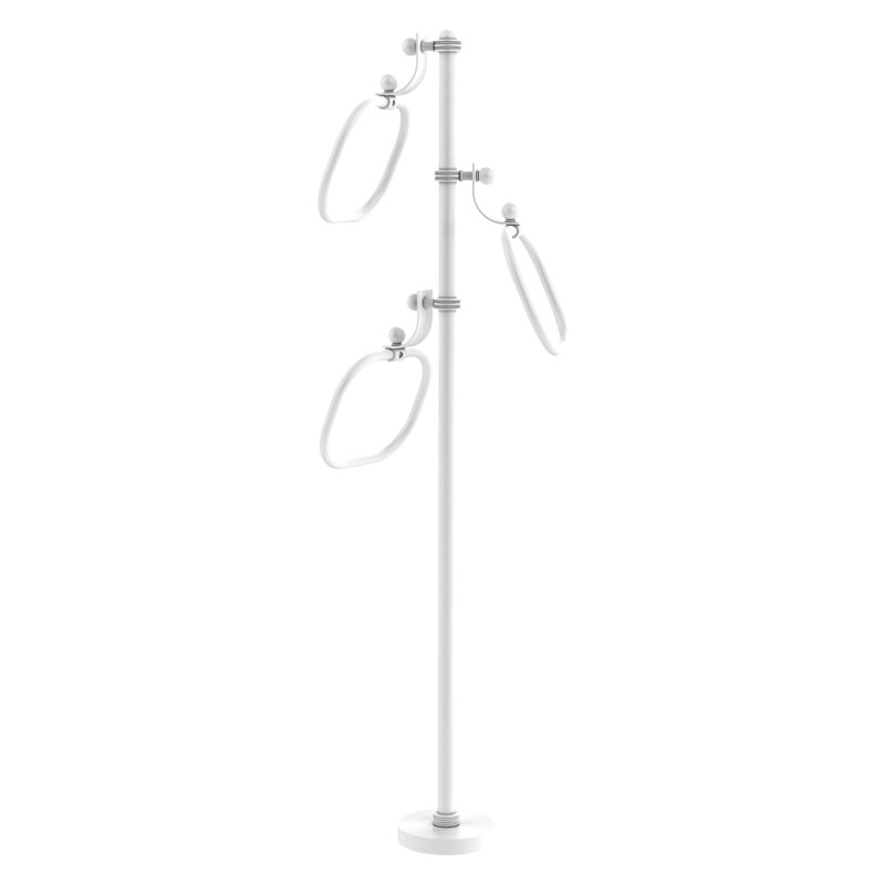 Porte-serviettes sur pied, Blanc mat