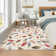 Machine Washable Rug Modern Leaf Area Rug Ultra-Thin Rug Durable Floor Carpet Easy-Cleaning Rug