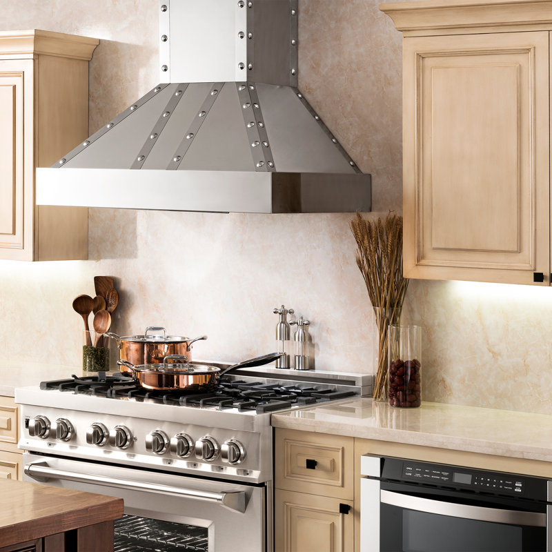 36" DuraSnow® 700 CFM Ducted Wall Mount Range Hood, Satin Stainless Steel