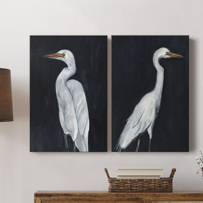 Calm Great Egret I - Toile tendue avec châssis de qualité supérieure - Prêt à être accroché
