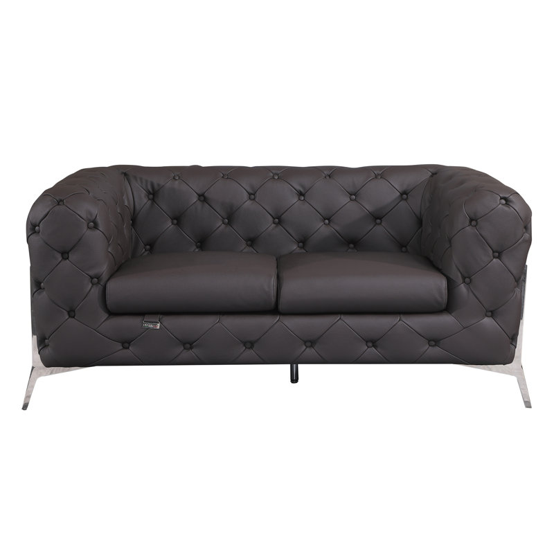 Causeuse 100% cuir italien, Brun