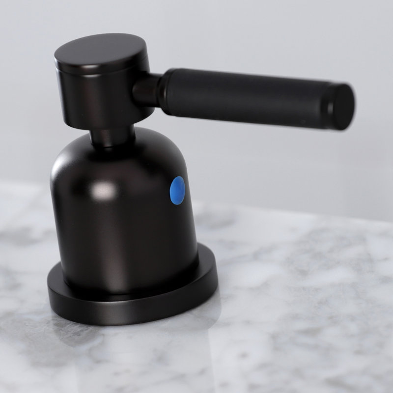 Kingston Brass Kaiser Two-Handle 3-Hole Deck Mount Widespread Bathroom Faucet with Brass Pop-Up Drain, Oil Rubbed Bronze