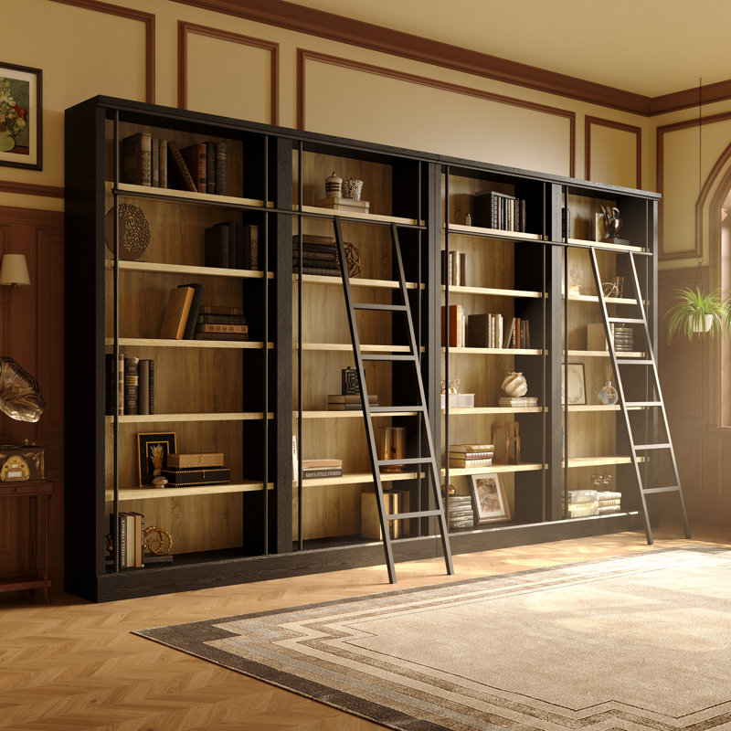 86.6'' Tall Bookcase With Ladder