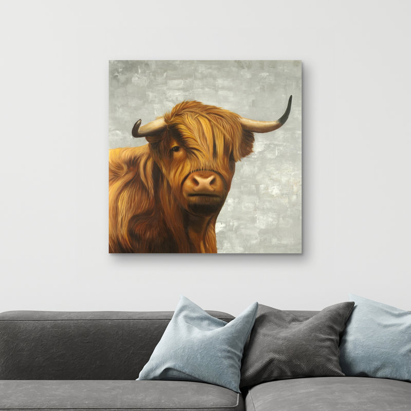 Highland cattle - 32"x32" art on canvas