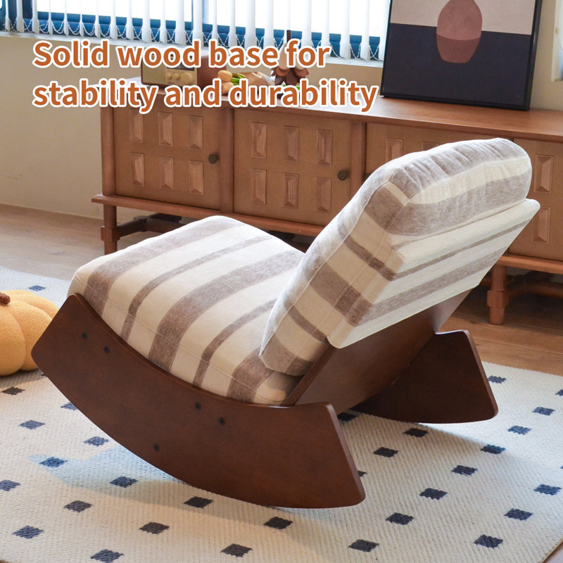 Chaise berçante confortable, fauteuil oscillant rembourré de haute qualité, structure en bois massif, parfaite pour une chaise d'appoint