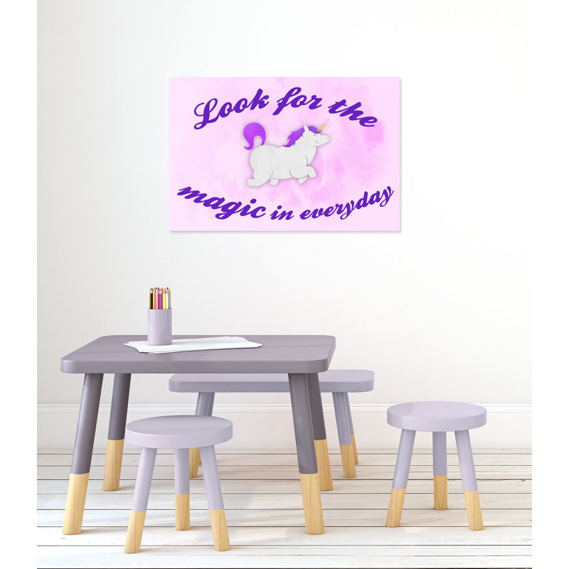 Décoration murale licorne magique pour enfants, H 24 po x l 36 po x P 1,5 po, Canevas