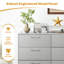 Armoire de rangement 6 tiroirs avec poignées en métal