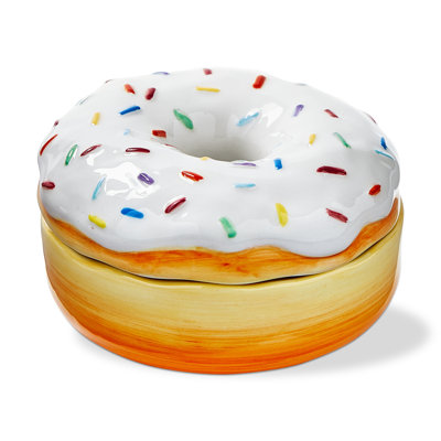 Plat Sprinkle Donut - plateau décoratif blanc, 4 po x 4 po x 2,5 po - Usage quotidien, nettoyer les taches
