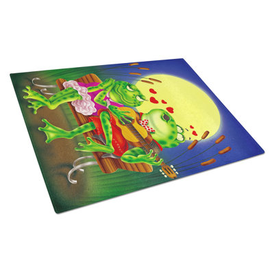 Tempered Glass Frog Love Songs Cutting Board