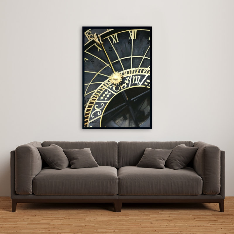 "Horloge astrologique" sur toile, H 36 po x l 24 po