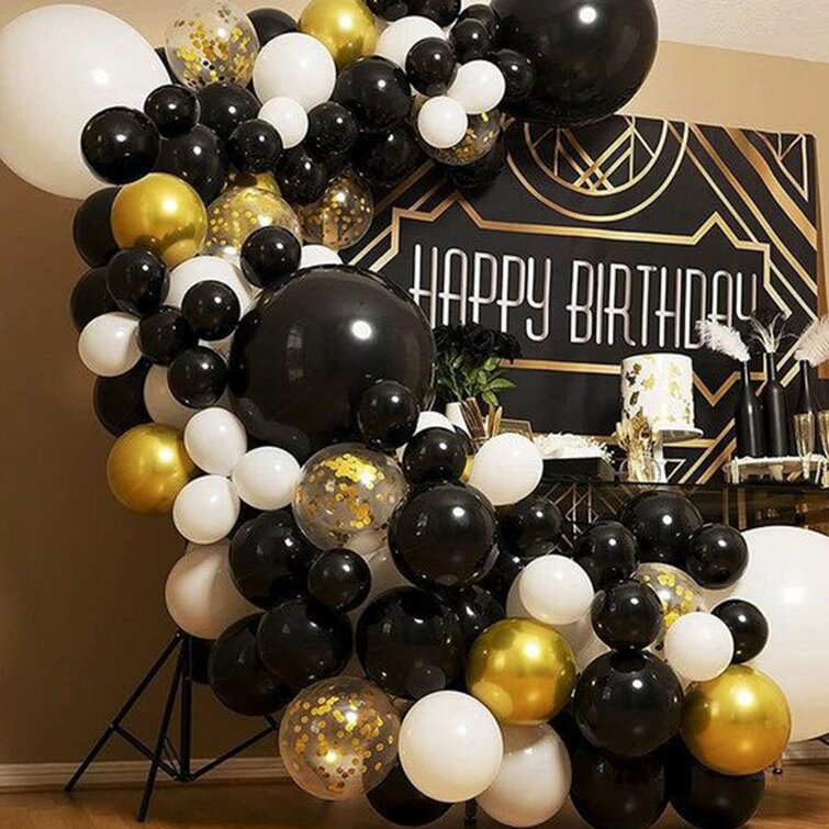 Buy MMTX Birthday Party Decorations Balloon,Black Gold Silver