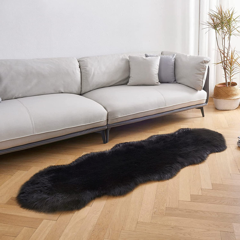 Faux Sheepskin Indoor Rug, Novelty 2' x 6'