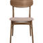 Table à manger rectangulaire en bois massif noyer chaud 7, avec cadre connecté et impact visuel, six chaises à dossier courbé, sièges rembourrés pour noyer, bords arrondis, dossiers hauts rembourrés