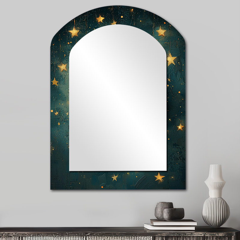 Sleepy Moon II - grand miroir mural asymétrique pour chambre de bébé, miroir unique de chambre d'enfant, impression d'art en métal
