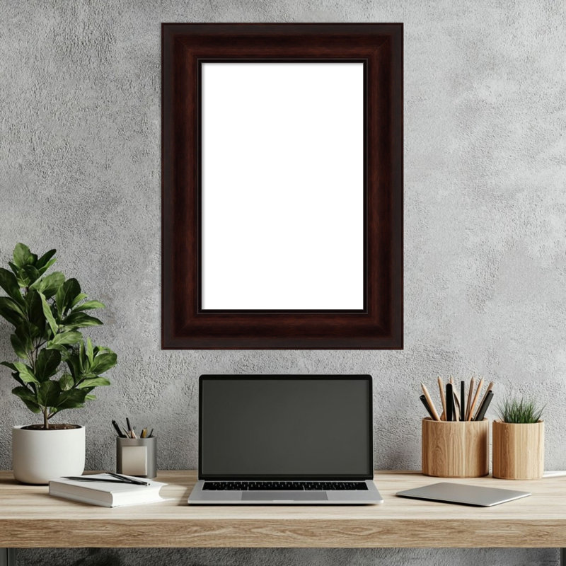 Tablette d'organisation à grain de café brun avec tableau magnétique effaçable à sec, H 23 po x l 17 po
