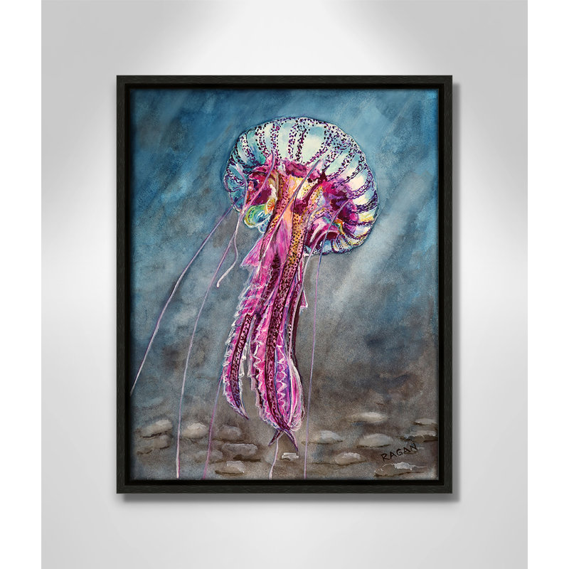 Jelly Fish Print by Mike Ragan for , Espresso, 15.5" H x 12.5" W