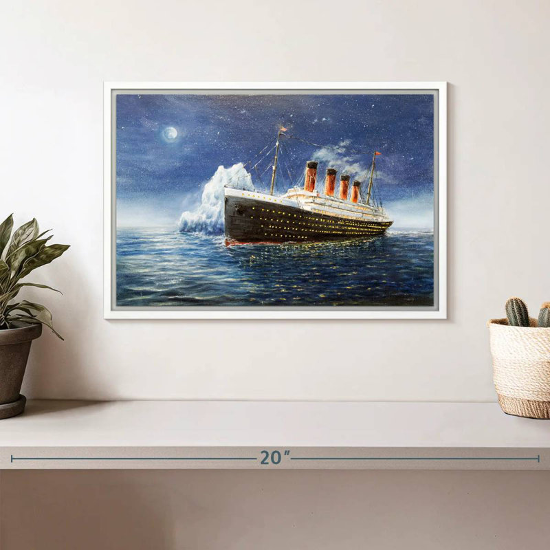Titanic, Cadre flottant blanc, 13 po x 9 po